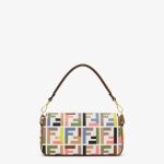 Baguette Canvas Bag With Multicolor FF Embroidery - Image 3